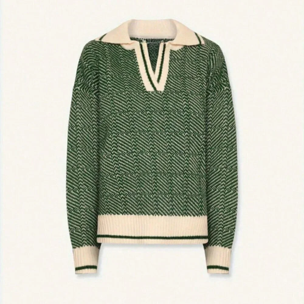 Green Casual Women's knit sweater top